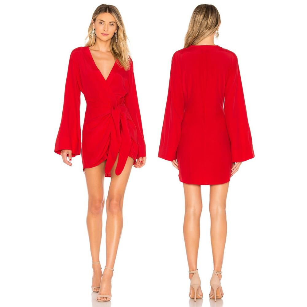 L'Academie The Janeiro Mini Wrap Dress Party Cocktail Formal Preppy Holidays XS